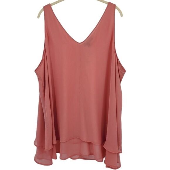 Lane bryant‎ Dusty Rose Essentials Double-Layer Max Swing Chiffon Tunic Tank - Picture 7 of 7